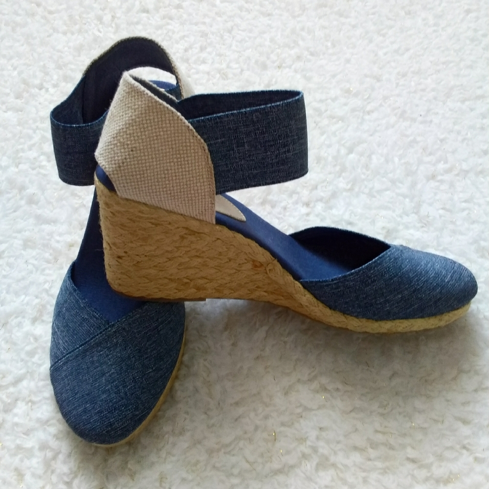 Chaps /Espadrille Fabric Wedge Sandals